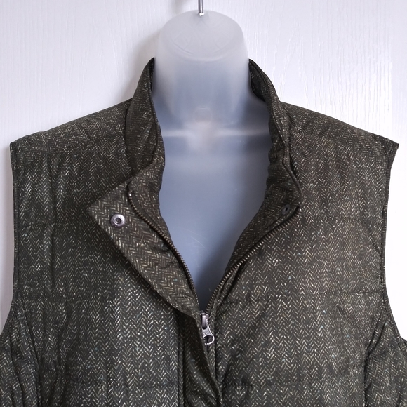 J Jill Puffer Vest Balsam Herringbone Full Zip Womens  Green 4X Plus - Picture 6 of 12